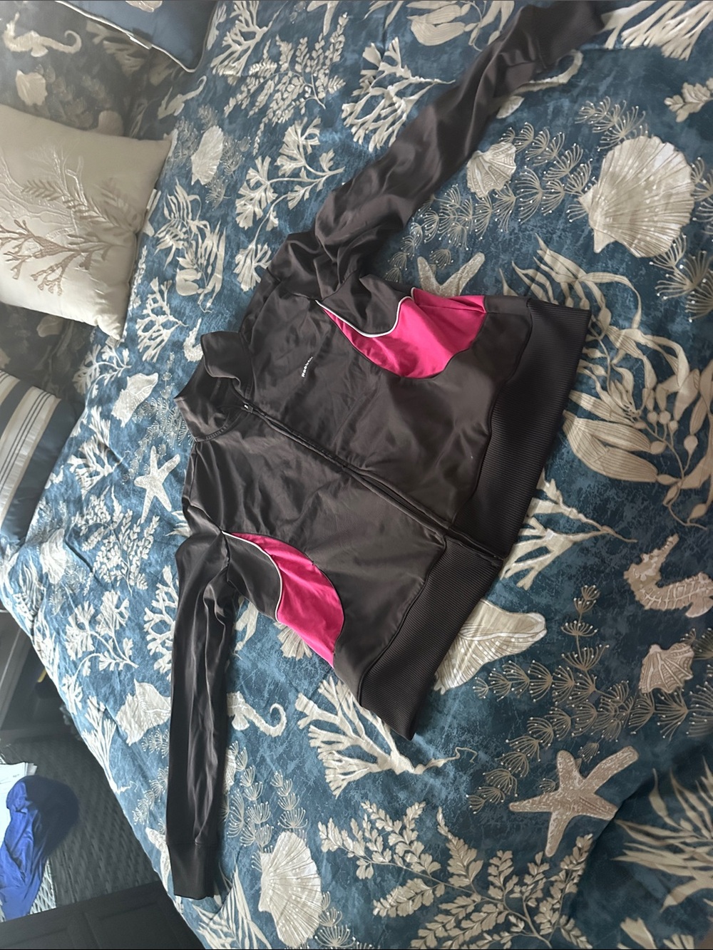 Reebok Black Swim Jacket with Pink Accent Panels